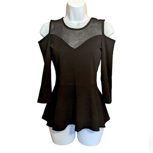 Absolute Angel cold-shoulder peplum top